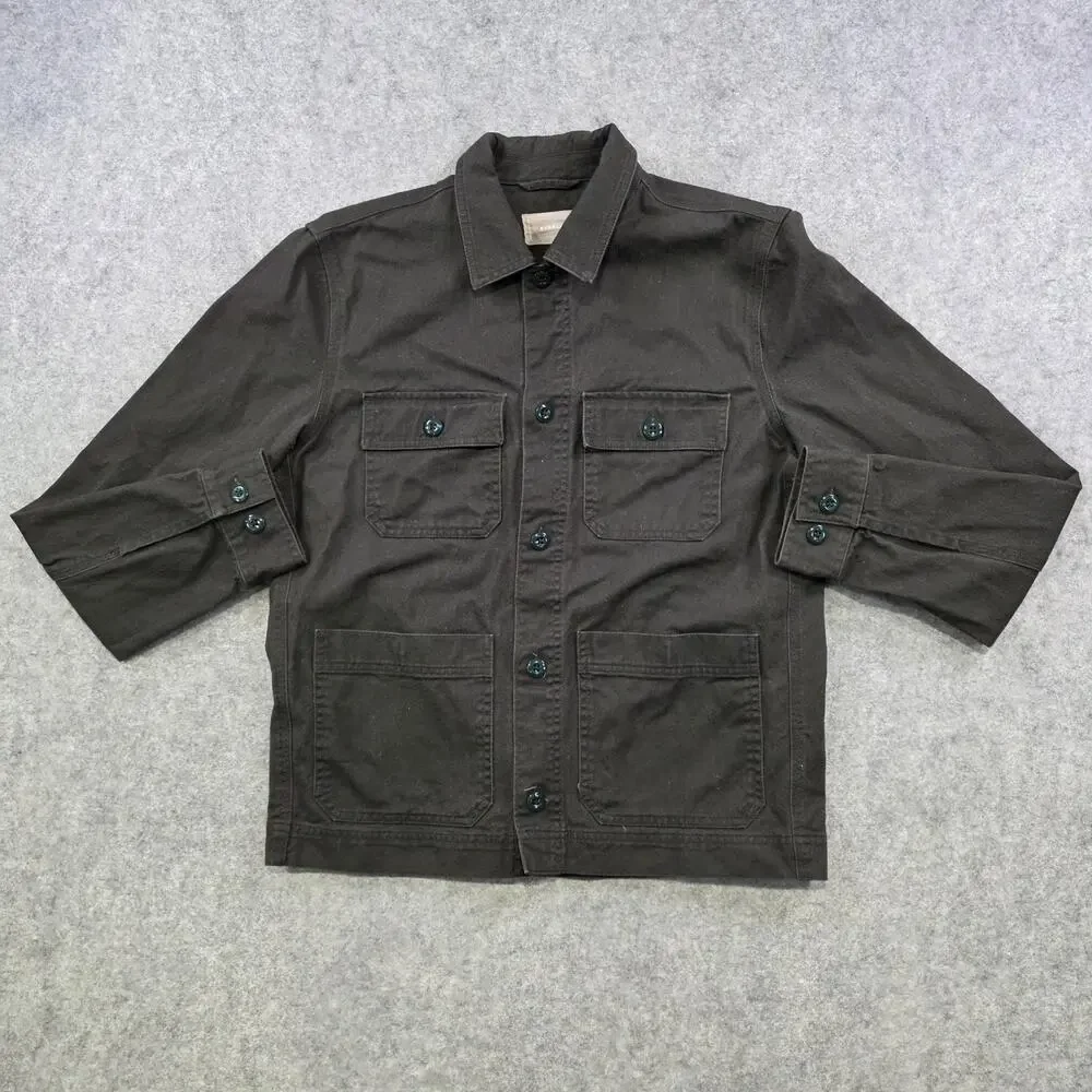 Everlane Jacket Mens Small Black Cotton Chore Utility Field‎ Pockets Workwear